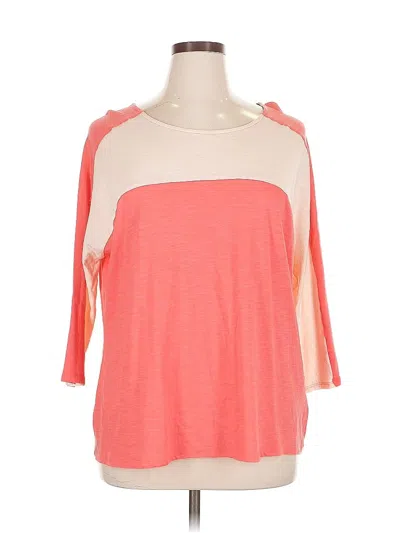 Pre-owned Weekends By Chico's 3/4 Sleeve T-shirt In Orange