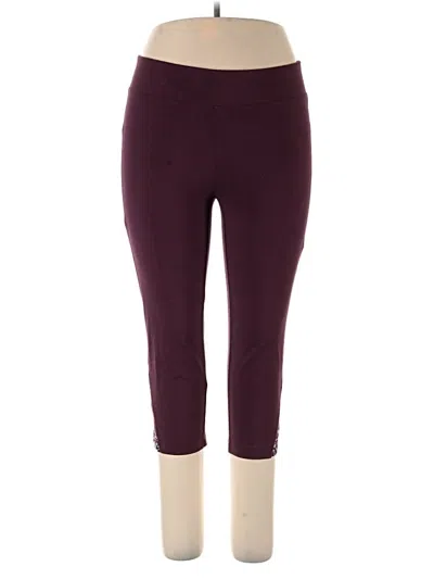 Pre-owned Weekends By Chico's Active Pants In Burgundy
