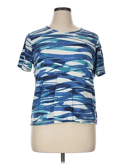Pre-owned Weekends By Chico's Active T-shirt In Blue