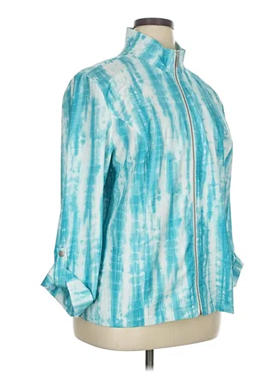 Pre-owned Weekends By Chico's Cardigan Sweater In Blue