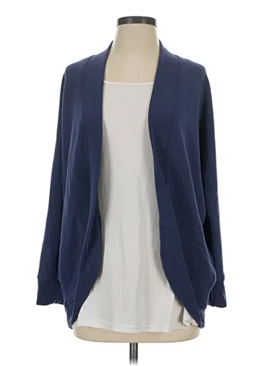 Pre-owned Weekends By Chico's Cardigan Sweater In Blue