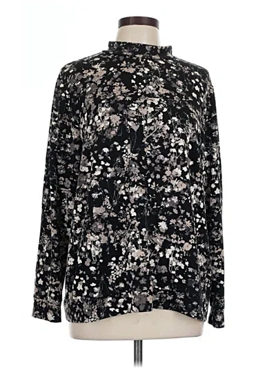 Pre-owned Weekends By Chico's Long Sleeve Blouse In Black