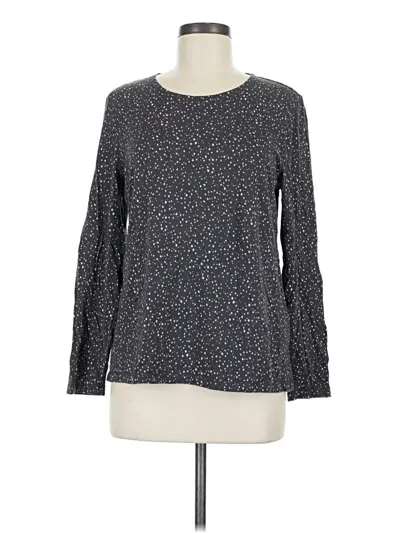Pre-owned Weekends By Chico's Long Sleeve Top Gray Crew Neck Tops