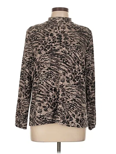 Pre-owned Weekends By Chico's Long Sleeve Turtleneck In Brown