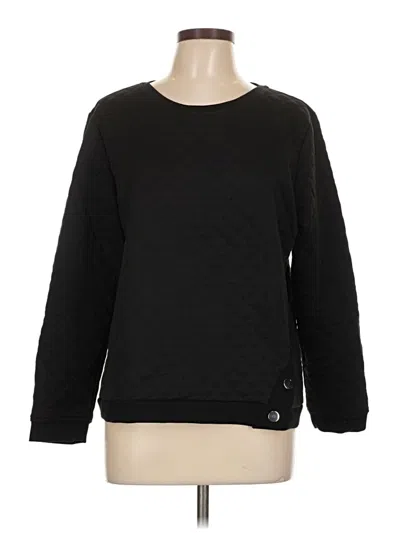 Pre-owned Weekends By Chico's Pullover Sweater In Black