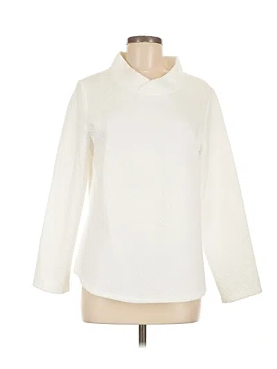 Pre-owned Weekends By Chico's Pullover Sweater In Ivory