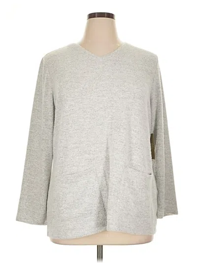 Pre-owned Weekends By Chico's Pullover Sweater In Silver