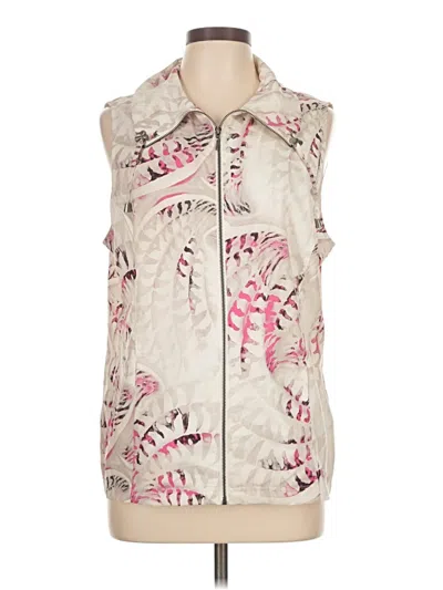 Pre-owned Weekends By Chico's Sleeveless Button Down Shirt In White