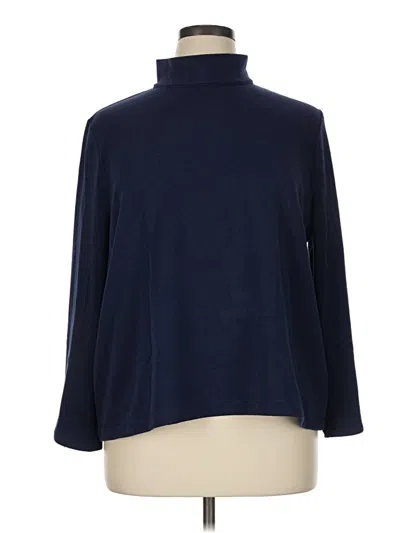 Pre-owned Weekends By Chico's Turtleneck Sweater In Blue