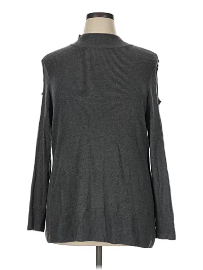 Pre-owned Weekends By Chico's Turtleneck Sweater In Gray