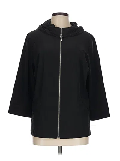Pre-owned Weekends By Chico's Zip Up Hoodie In Black