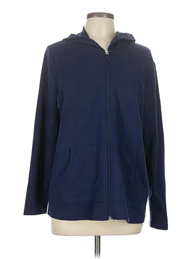 Pre-owned Weekends By Chico's Zip Up Hoodie In Blue