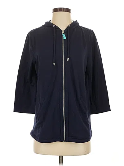 Pre-owned Weekends By Chico's Zip Up Hoodie In Blue
