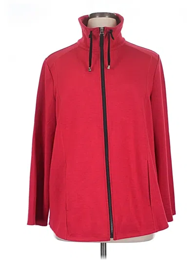 Pre-owned Weekends By Chico's Zip Up Hoodie In Red