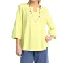 Weekends Notch Cotton Tee In Kiwi Colada In Multi