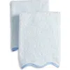 Weezie 2-pack Scalloped Organic Cotton Terry Hand Towels In Black