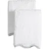 Weezie 2-pack Scalloped Organic Cotton Terry Hand Towels In Gray