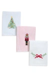 Weezie Assorted 3-pack Holiday Tea Towels In Multi