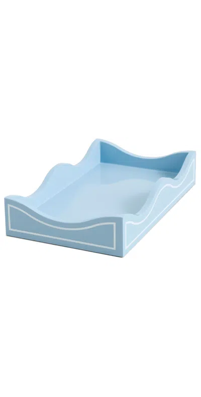 Weezie Lacquer Tray Hydrangea Blue