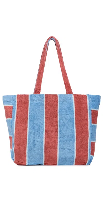Weezie Looped Terry Beach Tote Riviera Stripe In Multi