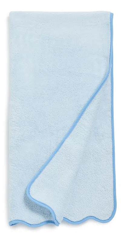 Weezie Scallop Bath Towel French Blue On Light Blue
