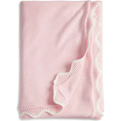 Weezie Scallop Trim Baby Blanket In Pink