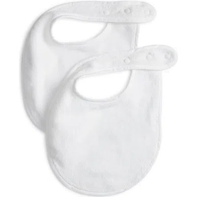 Weezie Kids'  Set Of 2 Organic Cotton Terry Bibs In White