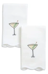 Weezie Set Of 2 Scallop Powder Bath Towels In White