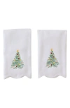 Weezie Set Of 2 Scallop Powder Bath Towels In White