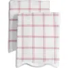Weezie Set Of 2 Scalloped Kitchen Towels In Red