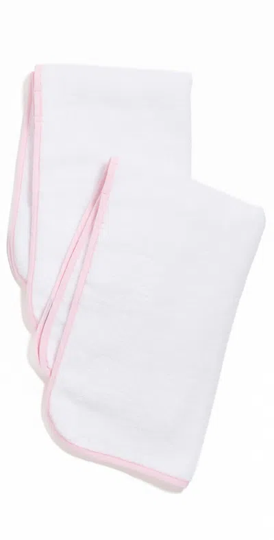 Weezie Signature Hand Towels 2 Pack Ballet Pink On White