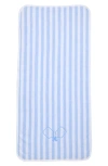 Weezie Stripe Organic Cotton Terry Towel In Blue
