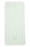 Weezie Stripe Organic Cotton Terry Towel In Green