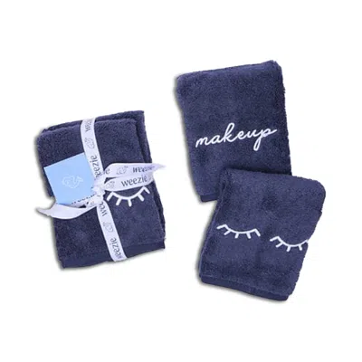Weezie Wink & Wash Makeup Towels, Set Of 2 In Blue