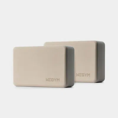 Wegym Anti-slip Eva Foam Yoga Blocks Set - Sandstone In Multi