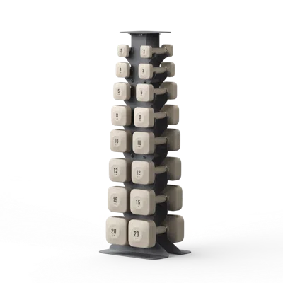 Wegym Progrip Dumbbells Lower Set With Dark Rack - Sandstone In Brown