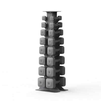 Wegym Progrip Dumbbells Lower Set With Dark Rack - Slate In Gray