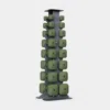 Wegym Safegrip Dumbbells Full Set With Dark Rack - Forest In Green