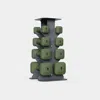 Wegym Safegrip Dumbbells Lower Set With Dark Rack - Forest In Green
