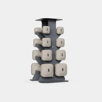 Wegym Safegrip Dumbbells Lower Set With Dark Rack - Sandstone In White