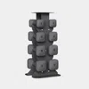 Wegym Safegrip Dumbbells Middle Set With Dark Rack - Slate In Gray