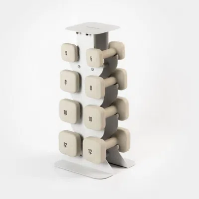 Wegym Safegrip Dumbbells Middle Set With Light Rack - Sandstone In Neutral