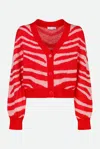 Weili Zheng Cardigan Zebrato Rosso In Red