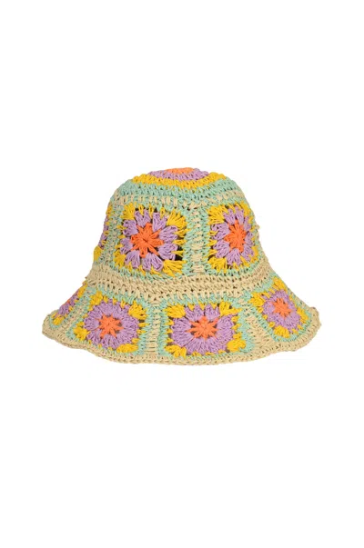Weili Zheng Crochet Patterned Hat In Pastel