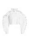 Weili Zheng Crop Top Women  Ruches In White