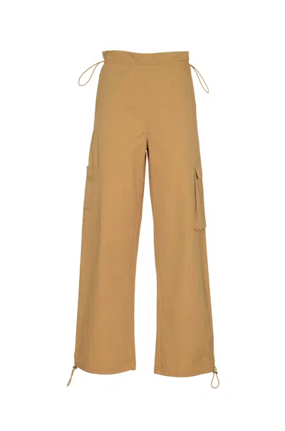 Weili Zheng Drawstring Waist Straight-leg Cargo Pants In Ecru