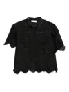 Weili Zheng Embroidered Scalloped-hem Blouse In Black