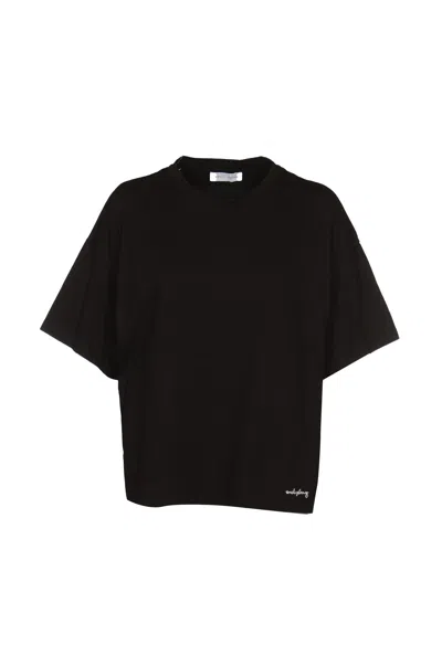 Weili Zheng Logo Embroidered Over T-shirt In Black