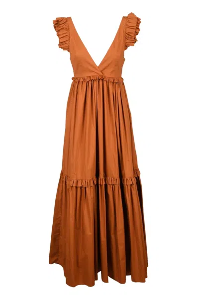 Weili Zheng Long Dress In Orange