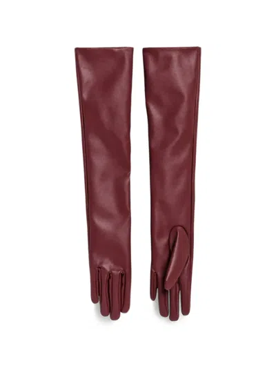 Weili Zheng Long-length Gloves In Burgundy